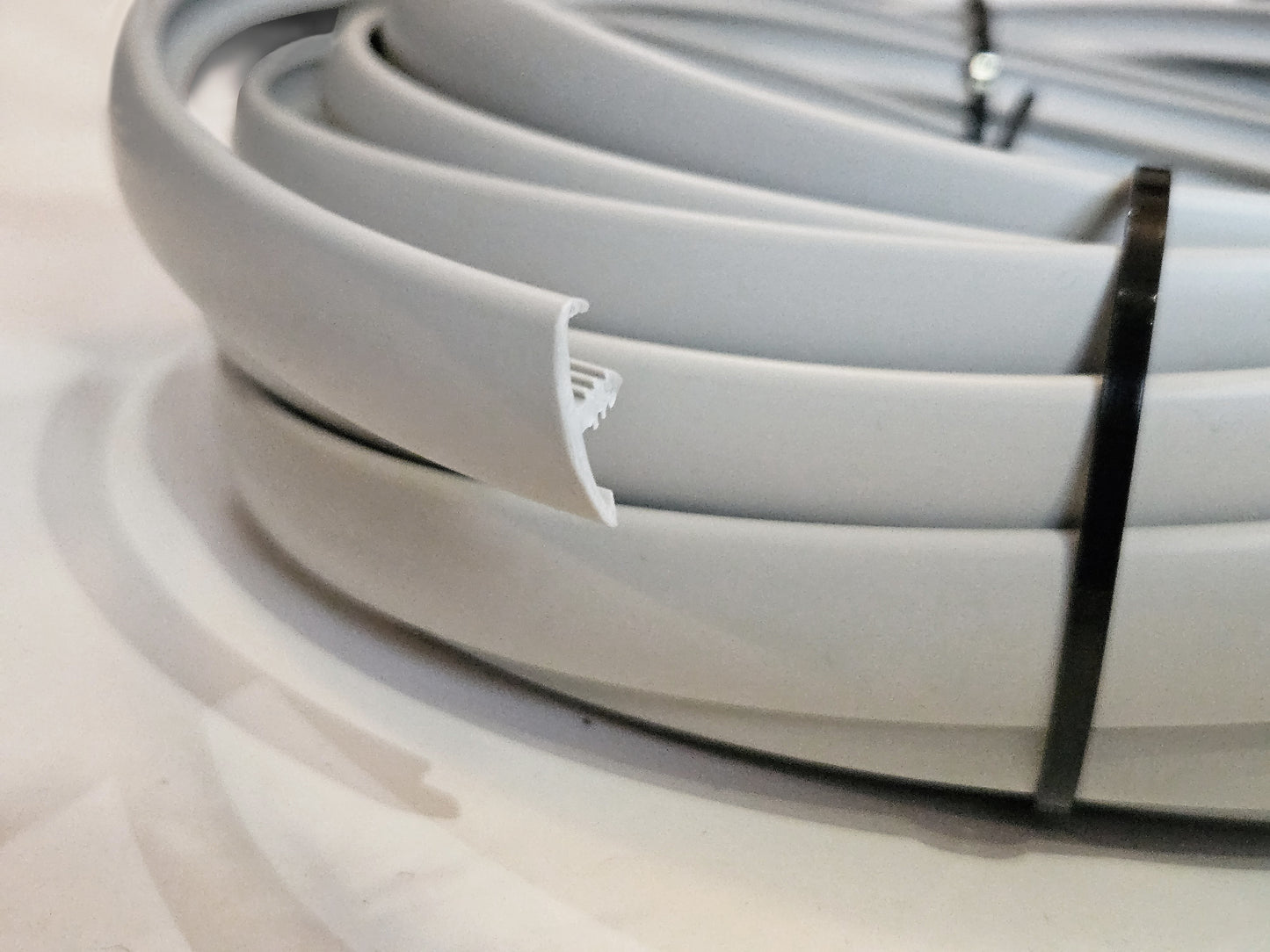 10 Metres Double Lipped Light Grey T-Trim - 15MM