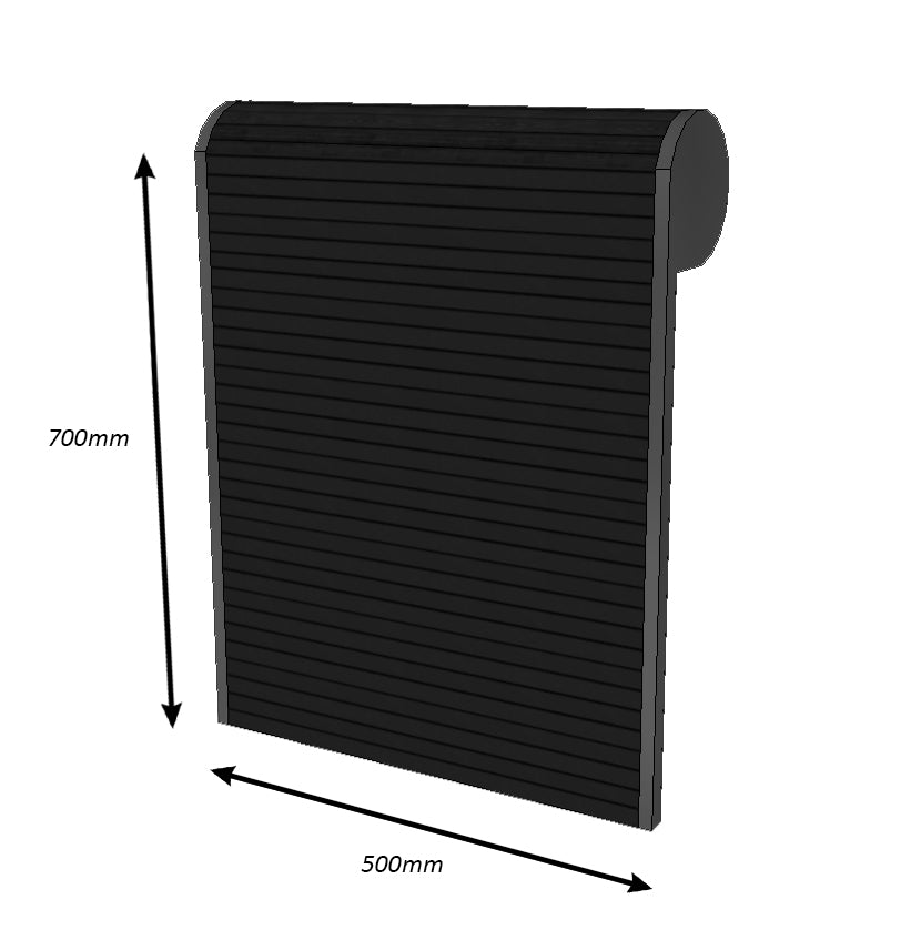 700mm x 500mm Black Tambour Roller Door