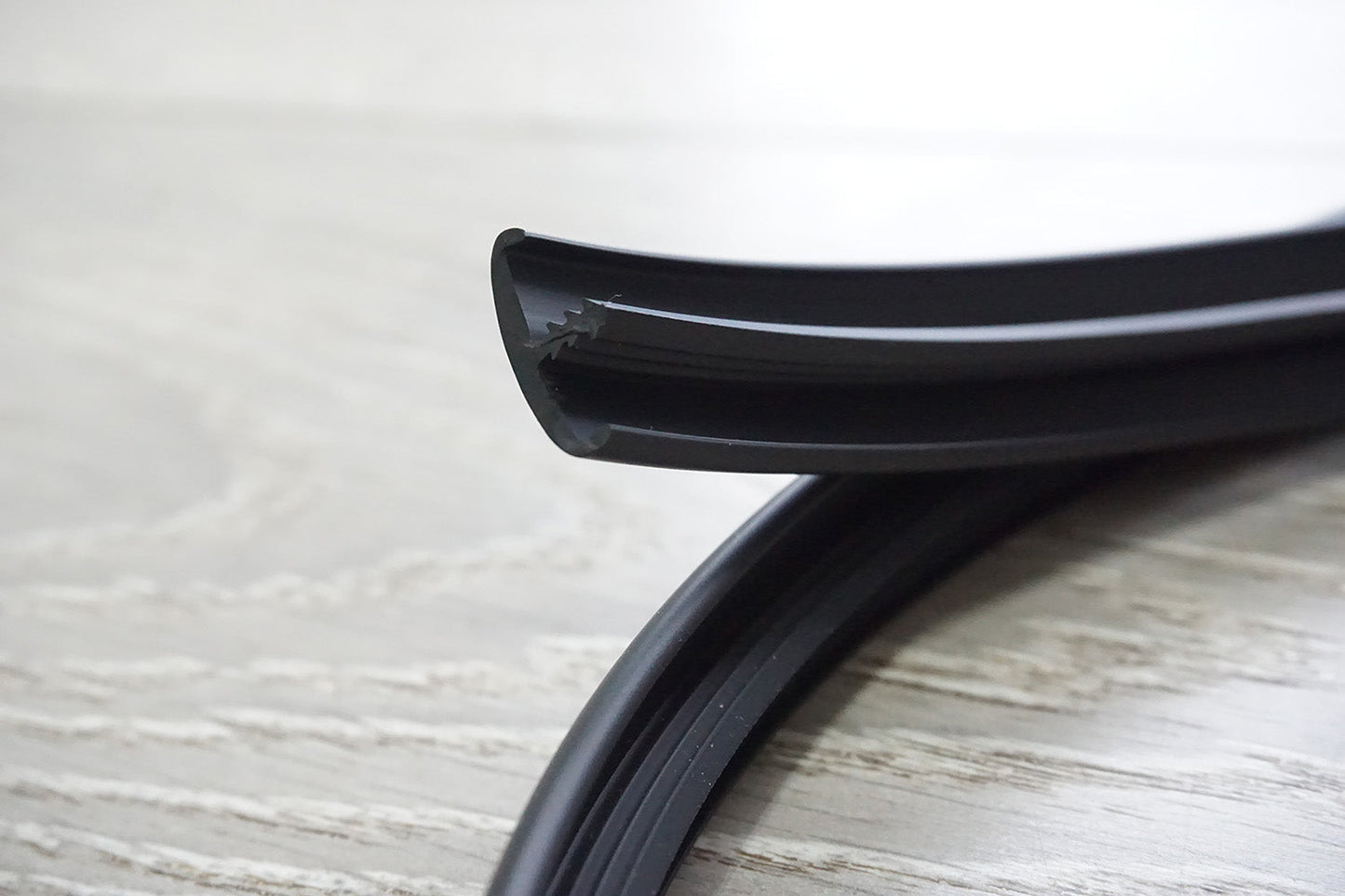 Custom Length - Double Lipped black T-Trim - 15MM