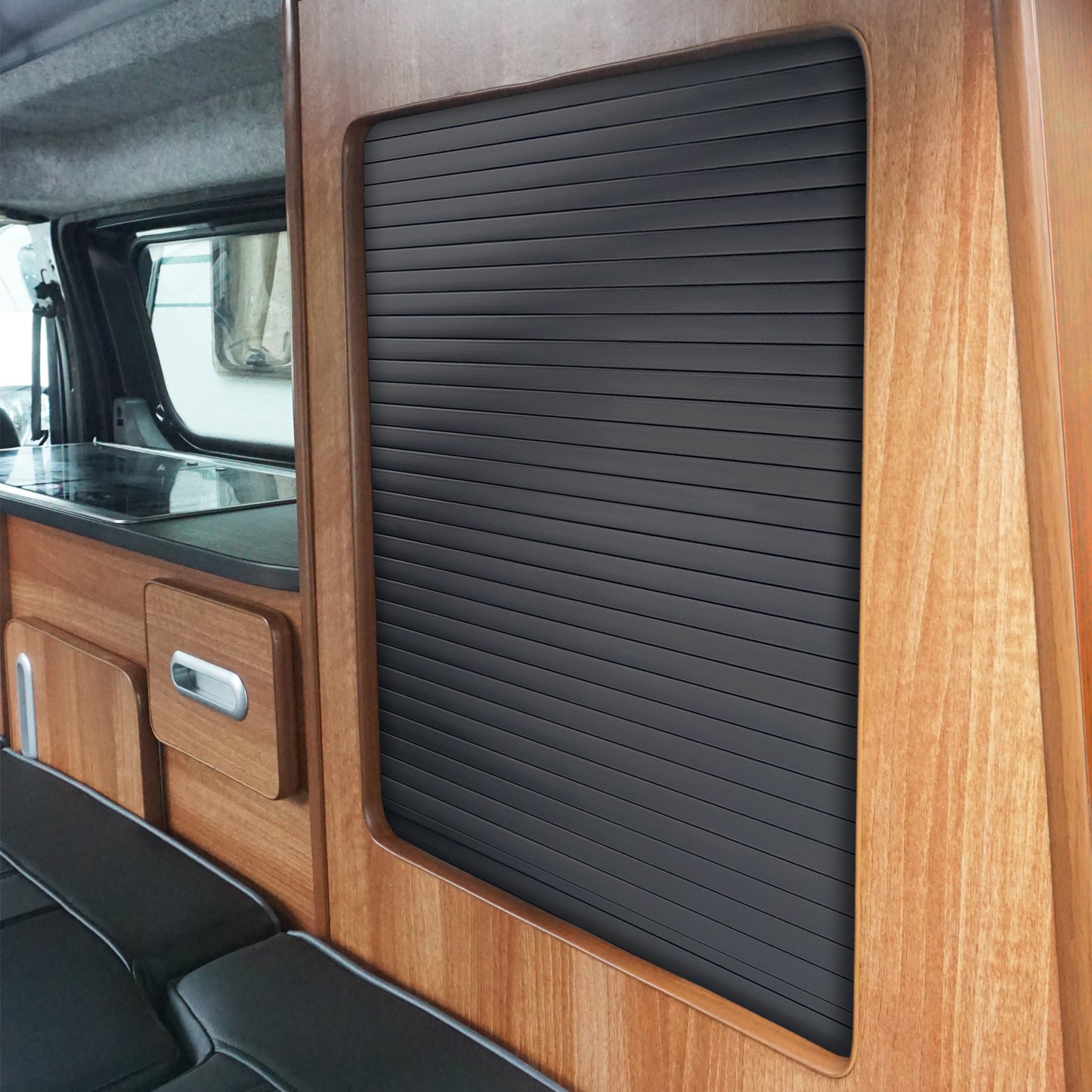 650mm x 500mm Black Tambour Roller Door