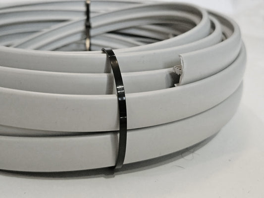Custom Length - Double Lipped Light Grey T-Trim - 15MM