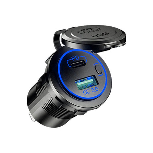 12v Type-C PD + QC 3.0 USB  Charger / Power Socket for Campervans