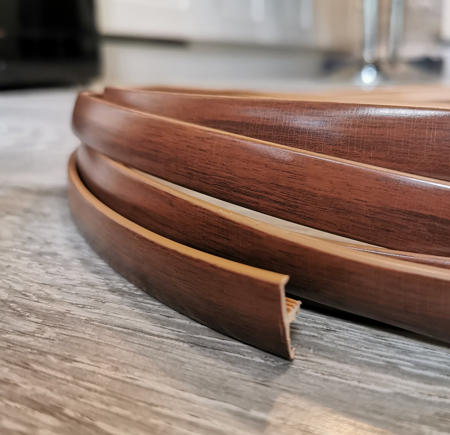 10 Metres Double Lipped Walnut T-Trim - 15MM