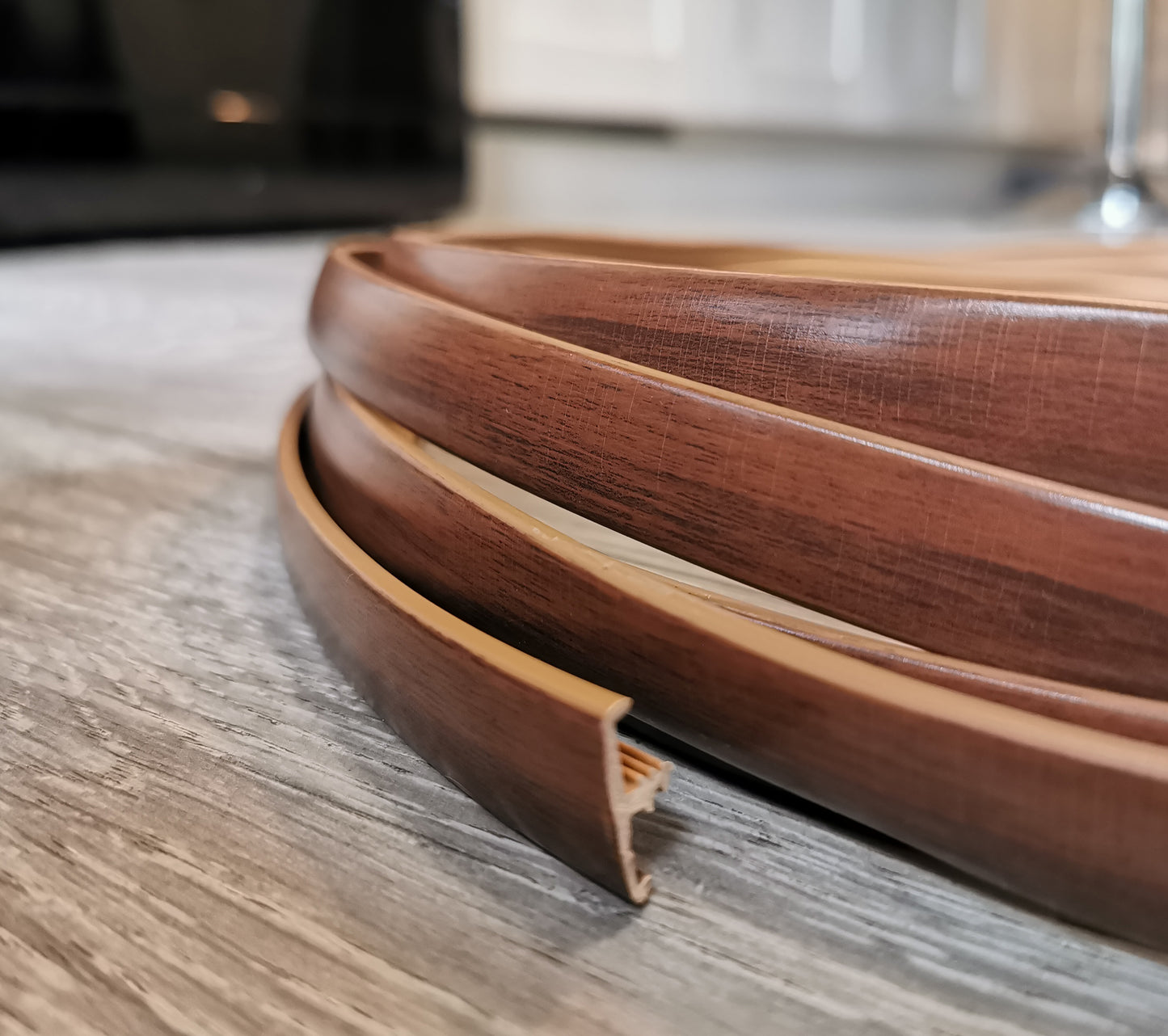 10 Metres Double Lipped Walnut T-Trim - 15MM