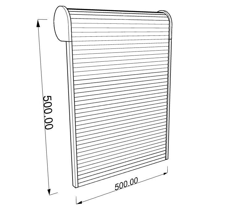 500mm x 500mm Silver Tambour Roller Door