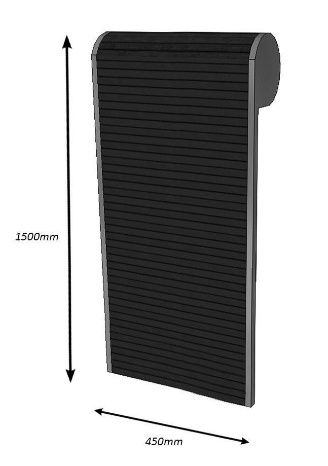 1500mm x 450mm Black Tambour Roller Door