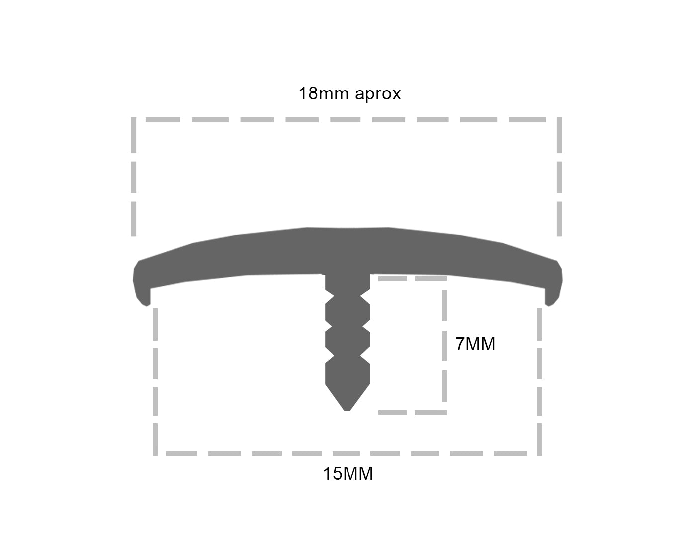 Custom Length - Double Lipped Light Grey T-Trim Knock On Edging - 15MM