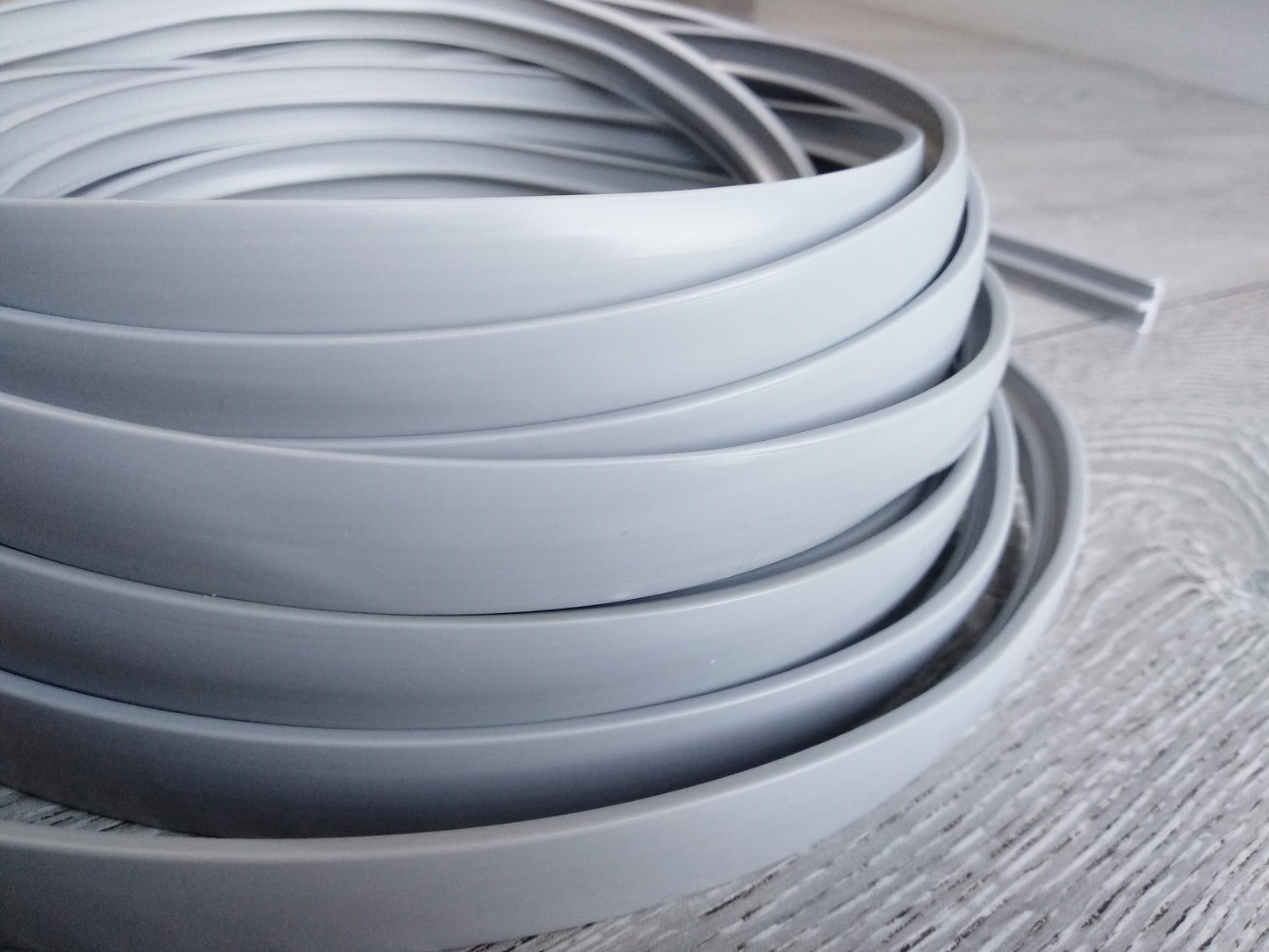 10 Metres Double Lipped Light Grey T-Trim Knock On Edging - 15MM