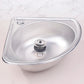Small Campervan / Caravan Corner Sink - Stainless Steel Bathroom Basin