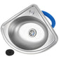Small Campervan / Caravan Corner Sink - Stainless Steel Bathroom Basin