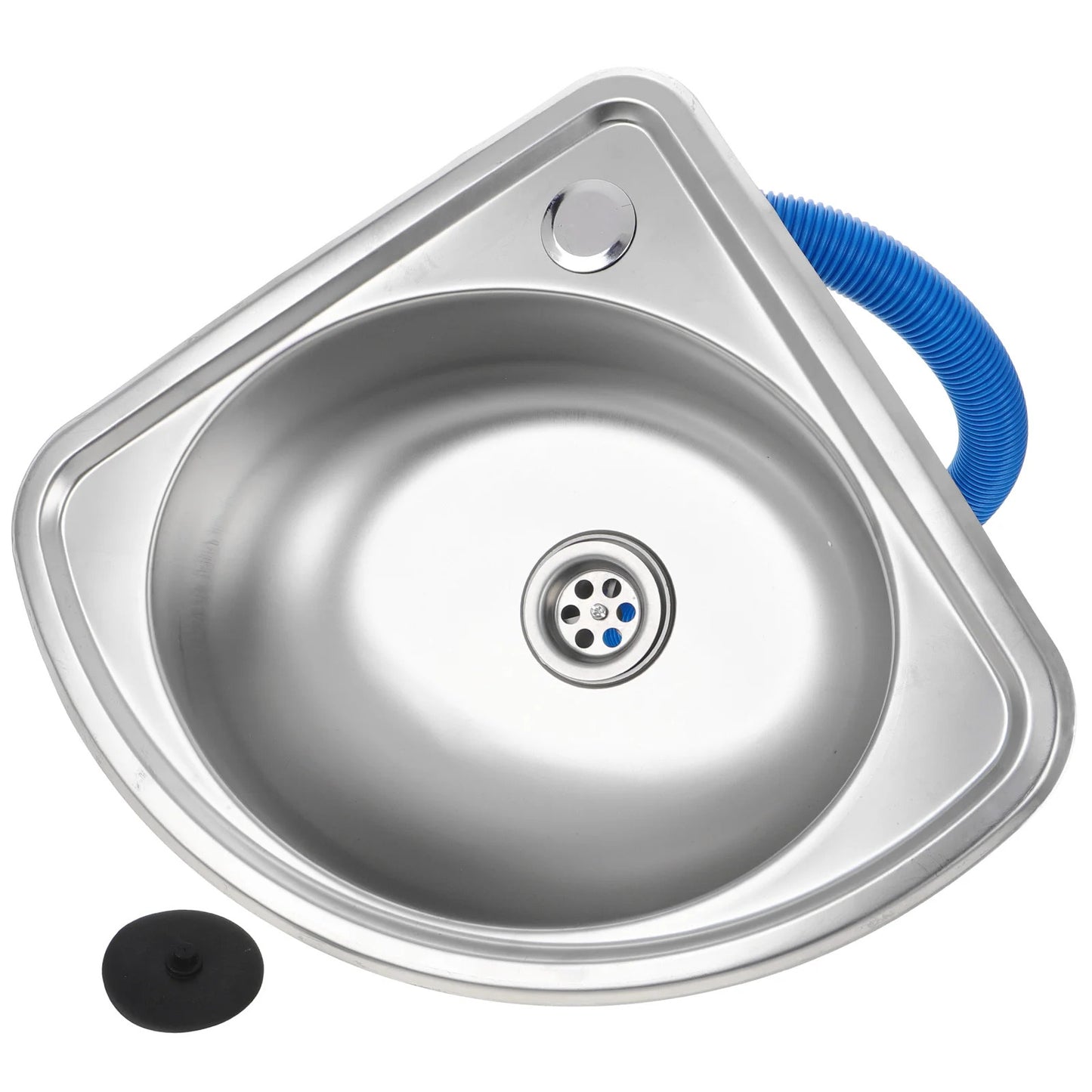 Small Campervan / Caravan Corner Sink - Stainless Steel Bathroom Basin