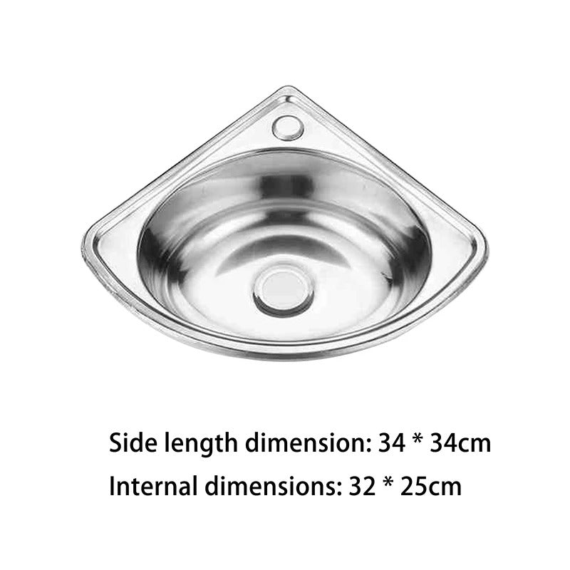 Small Campervan / Caravan Corner Sink - Stainless Steel Bathroom Basin
