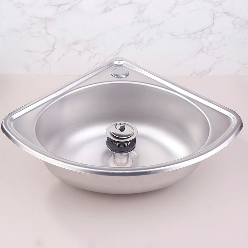 Small Campervan / Caravan Corner Sink - Stainless Steel Bathroom Basin